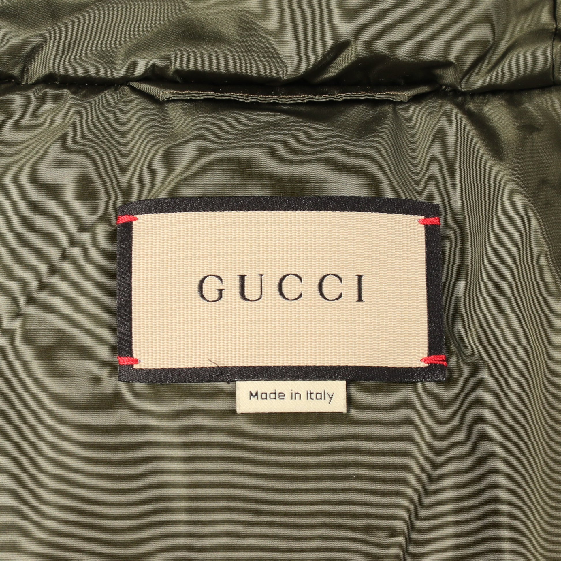 ジャンボGG フード付き ダウンジャケット ナイロン カーキグリーン グッチ アウター GUCCI