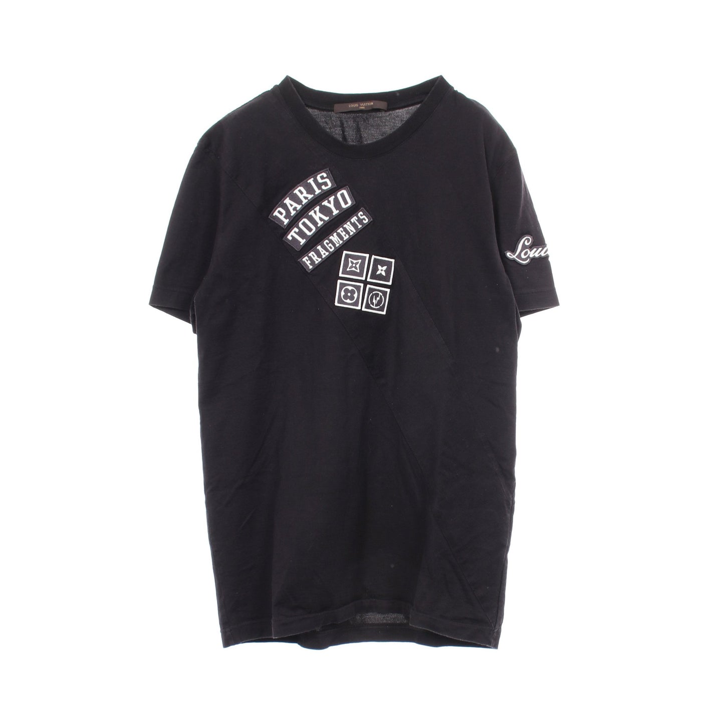 フラグメントデザイン 半袖Tシャツ コットン ブラック ルイヴィトン トップス LOUIS VUITTON
