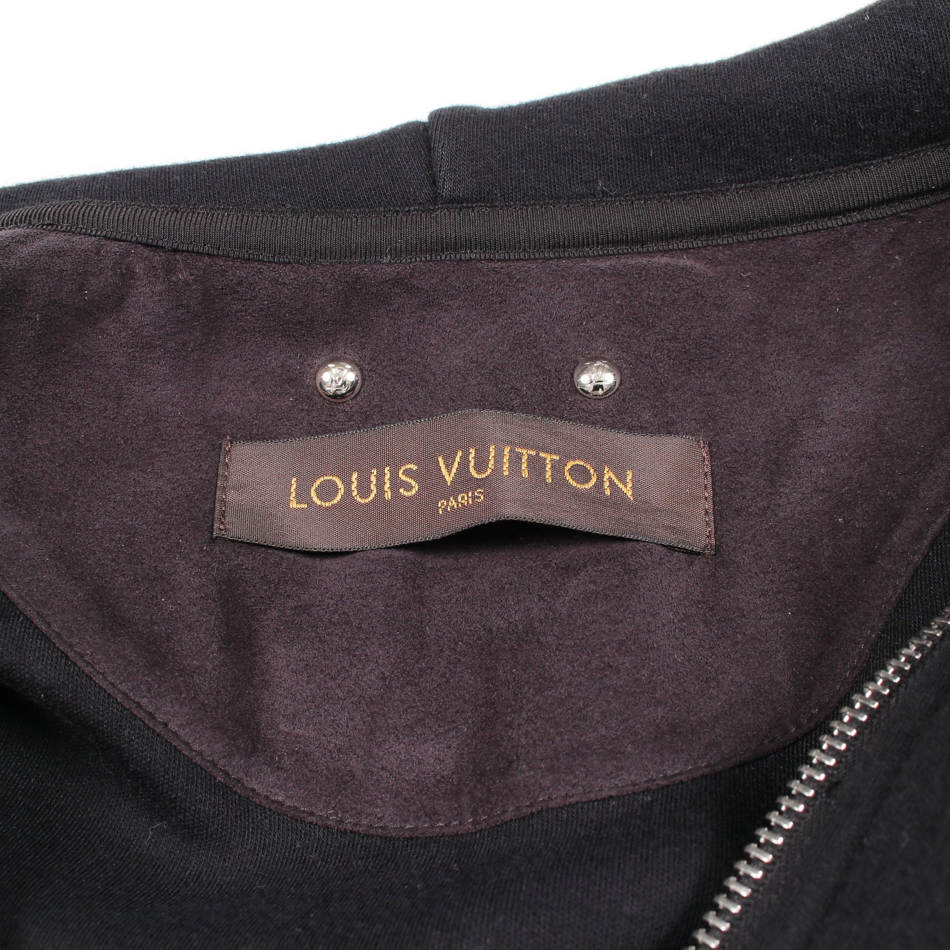 LVサークルロゴ ジップアップパーカー コットン ブラック ルイヴィトン トップス LOUIS VUITTON