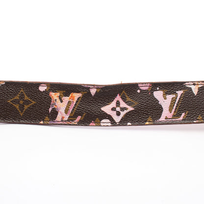 サンチュール モノグラムウォーターカラー ゴールド金具 ベルト PVC レザー ブラウン ピンク ルイヴィトン 財布・小物 LOUIS VUITTON