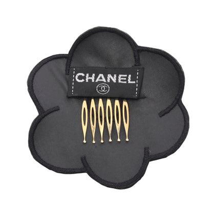 カメリア ココマーク ヘアアクセサリー ラバー ライトベージュ ブラック ヴィンテージ シャネル アクセサリー CHANEL