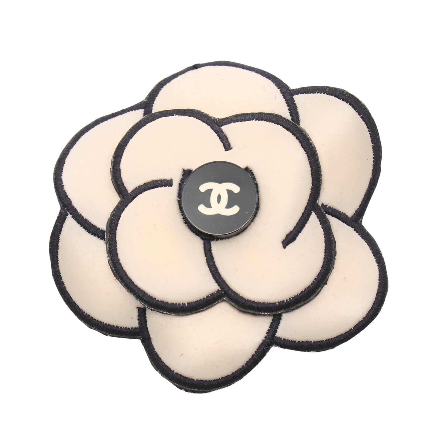 カメリア ココマーク ヘアアクセサリー ラバー ライトベージュ ブラック ヴィンテージ シャネル アクセサリー CHANEL