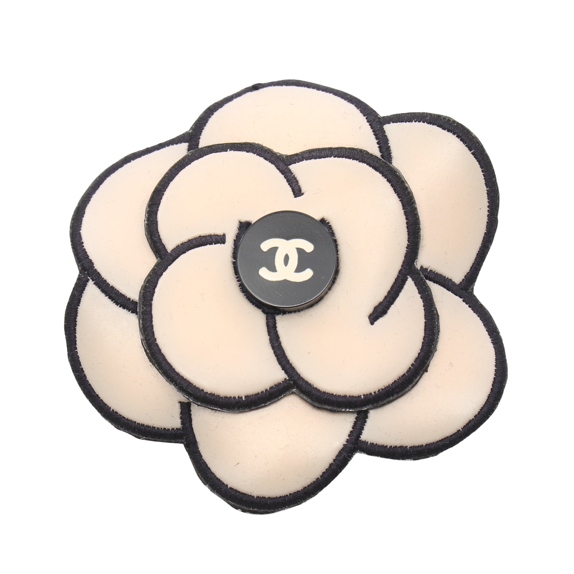 カメリア ココマーク ヘアアクセサリー ラバー ライトベージュ ブラック ヴィンテージ シャネル アクセサリー CHANEL