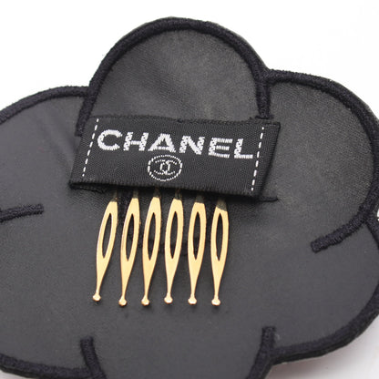 カメリア ココマーク ヘアアクセサリー ラバー ライトベージュ ブラック ヴィンテージ シャネル アクセサリー CHANEL