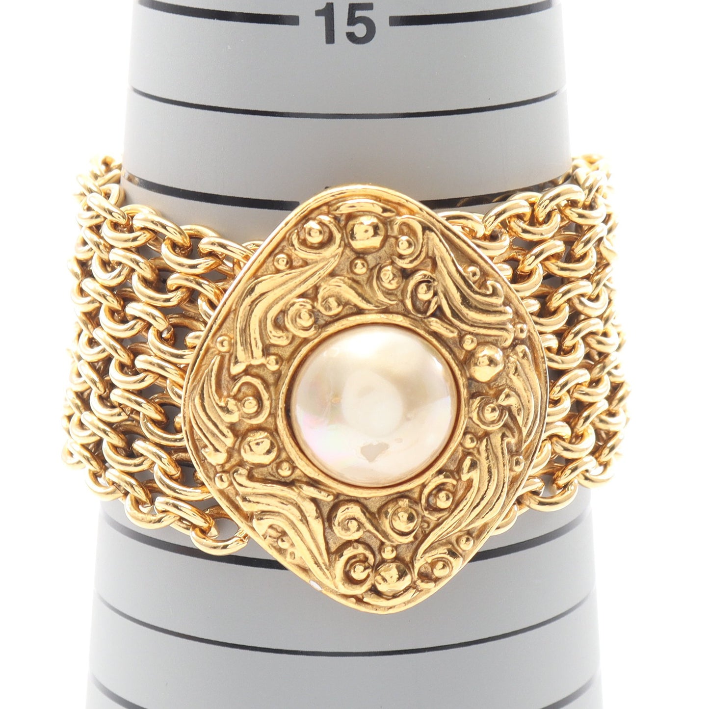 ブレスレット GP フェイクパール ゴールド オフホワイト ヴィンテージ シャネル アクセサリー CHANEL