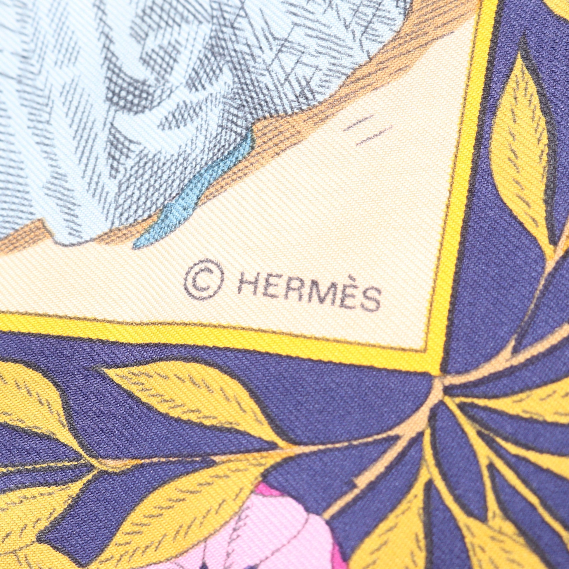 カレ90 COSTUMES CIVILS ACTUELS スカーフ シルク ネイビー マルチカラー エルメス 財布・小物 HERMES