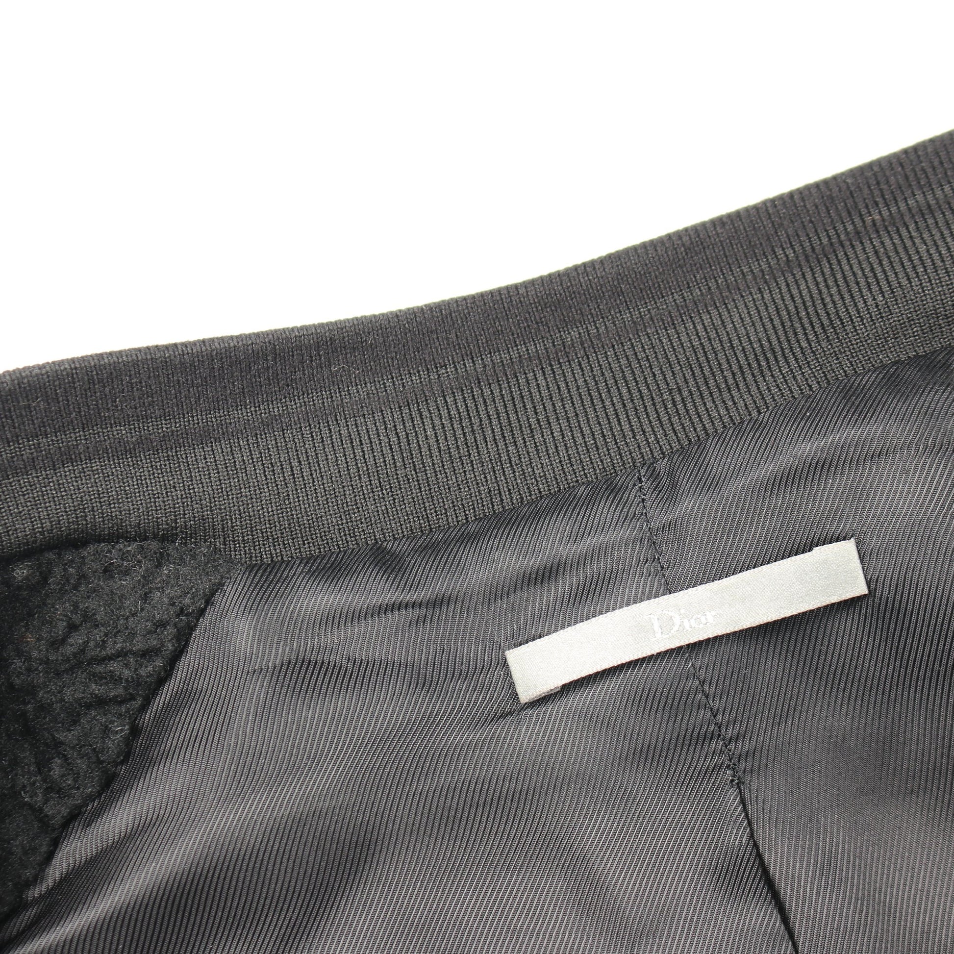 ムートンシアリング ブルゾン レザージャケット ラムスキン ブラック ディオールオム アウター Dior HOMME