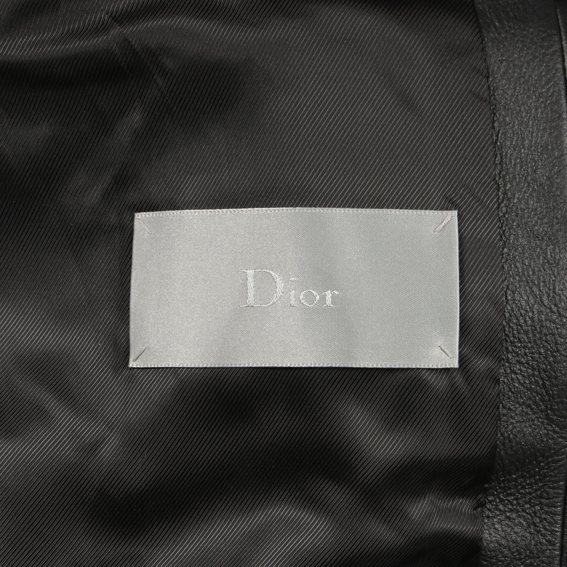 ムートンシアリング ブルゾン レザージャケット ラムスキン ブラック ディオールオム アウター Dior HOMME