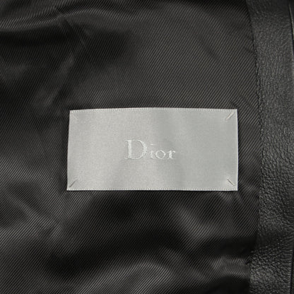 ムートンシアリング ブルゾン レザージャケット ラムスキン ブラック ディオールオム アウター Dior HOMME
