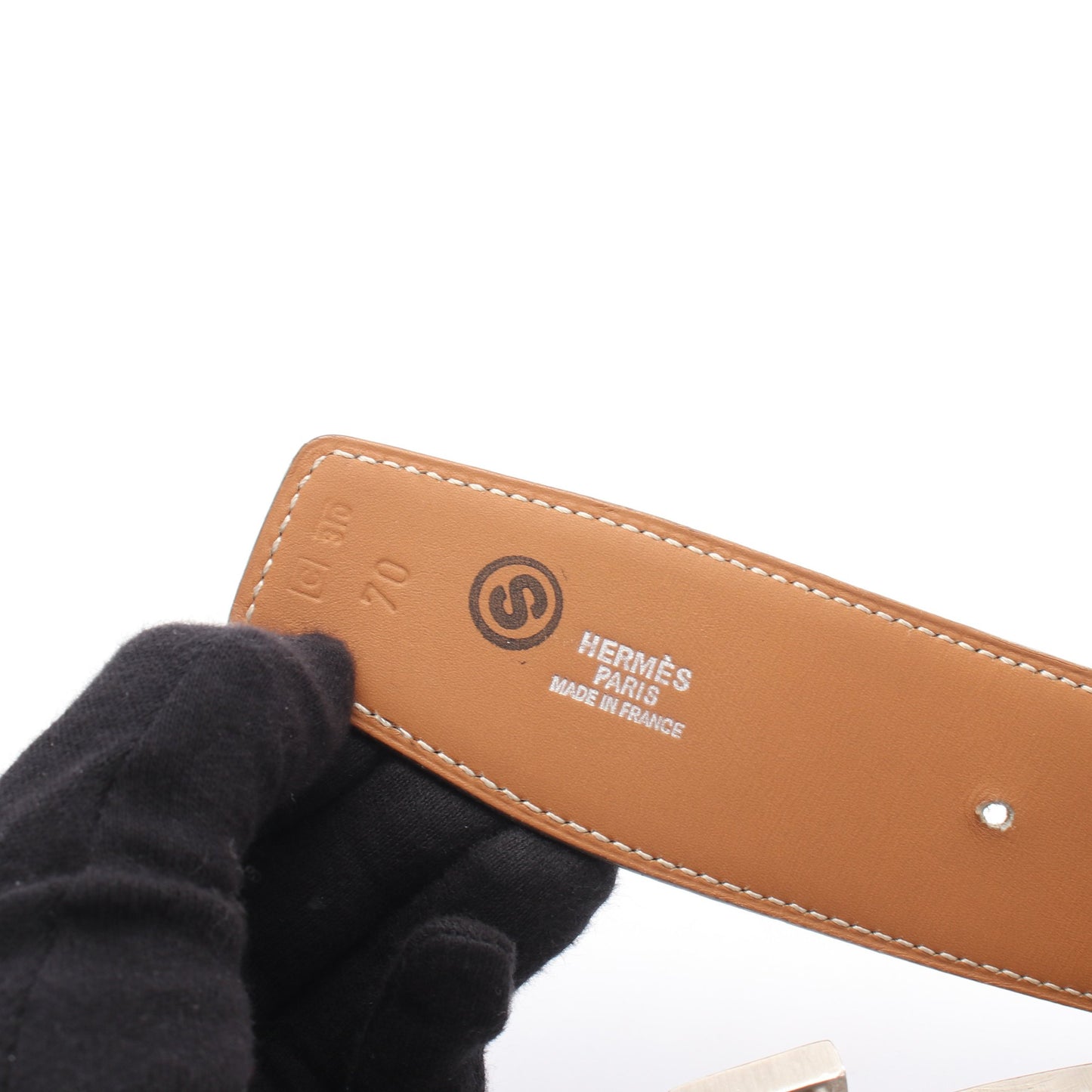 コンスタンス Hベルト ベルト ボックスカーフ ブラック ゴールド金具 □C刻印 エルメス 財布・小物 HERMES