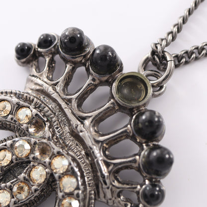 ココマーク ネックレス ラインストーン シルバー ブラック ライトイエロー 08C シャネル アクセサリー CHANEL