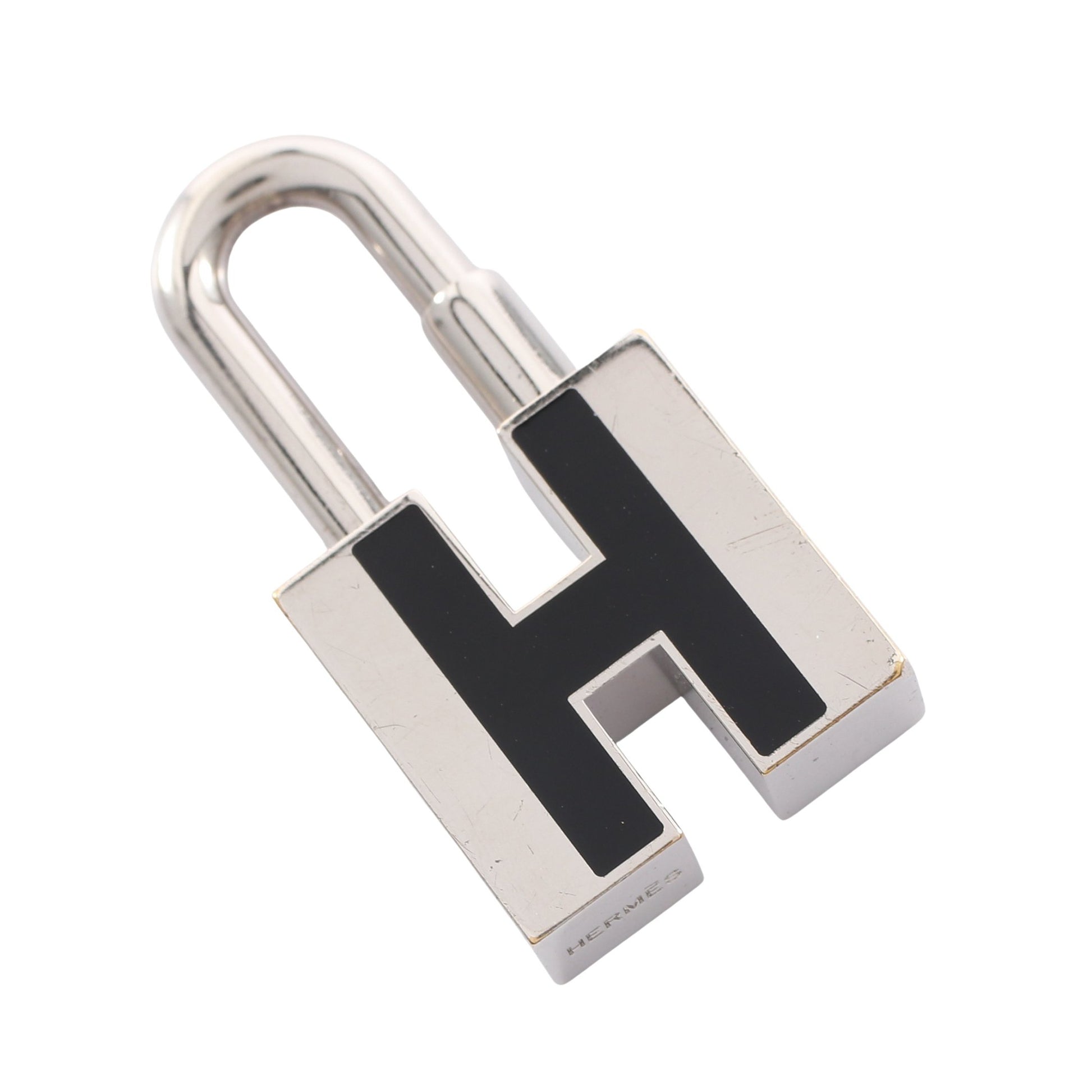 カデナチャーム Hモチーフ バッグチャーム シルバー ブラック エルメス 財布・小物 HERMES