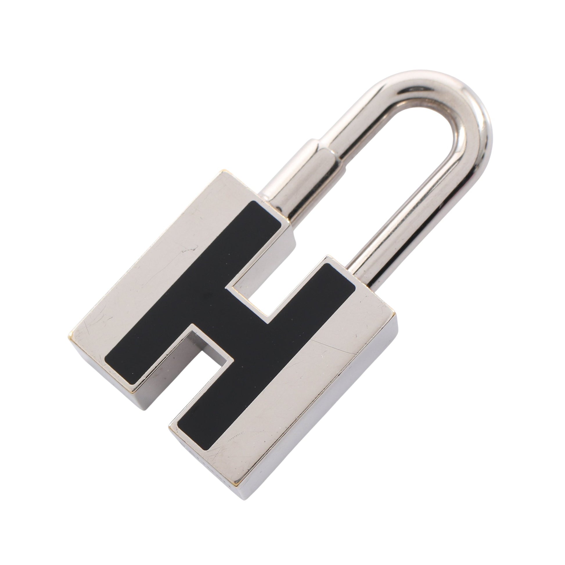 カデナチャーム Hモチーフ バッグチャーム シルバー ブラック エルメス 財布・小物 HERMES