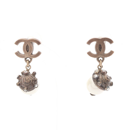 ココマーク ピアス GP フェイクパール ラインストーン ゴールド オフホワイト 05C シャネル アクセサリー CHANEL