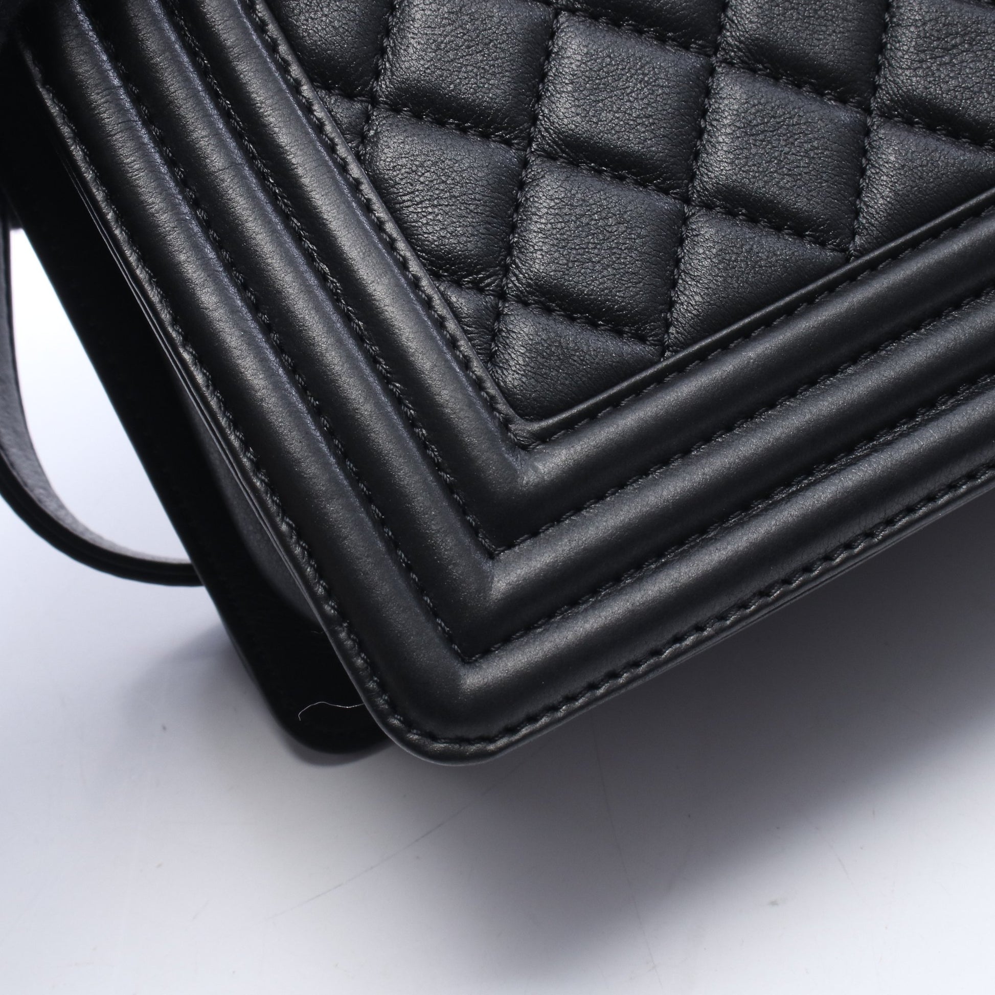 ボーイシャネル チェーンショルダーバッグ レザー ブラック シルバー金具 シャネル バッグ CHANEL