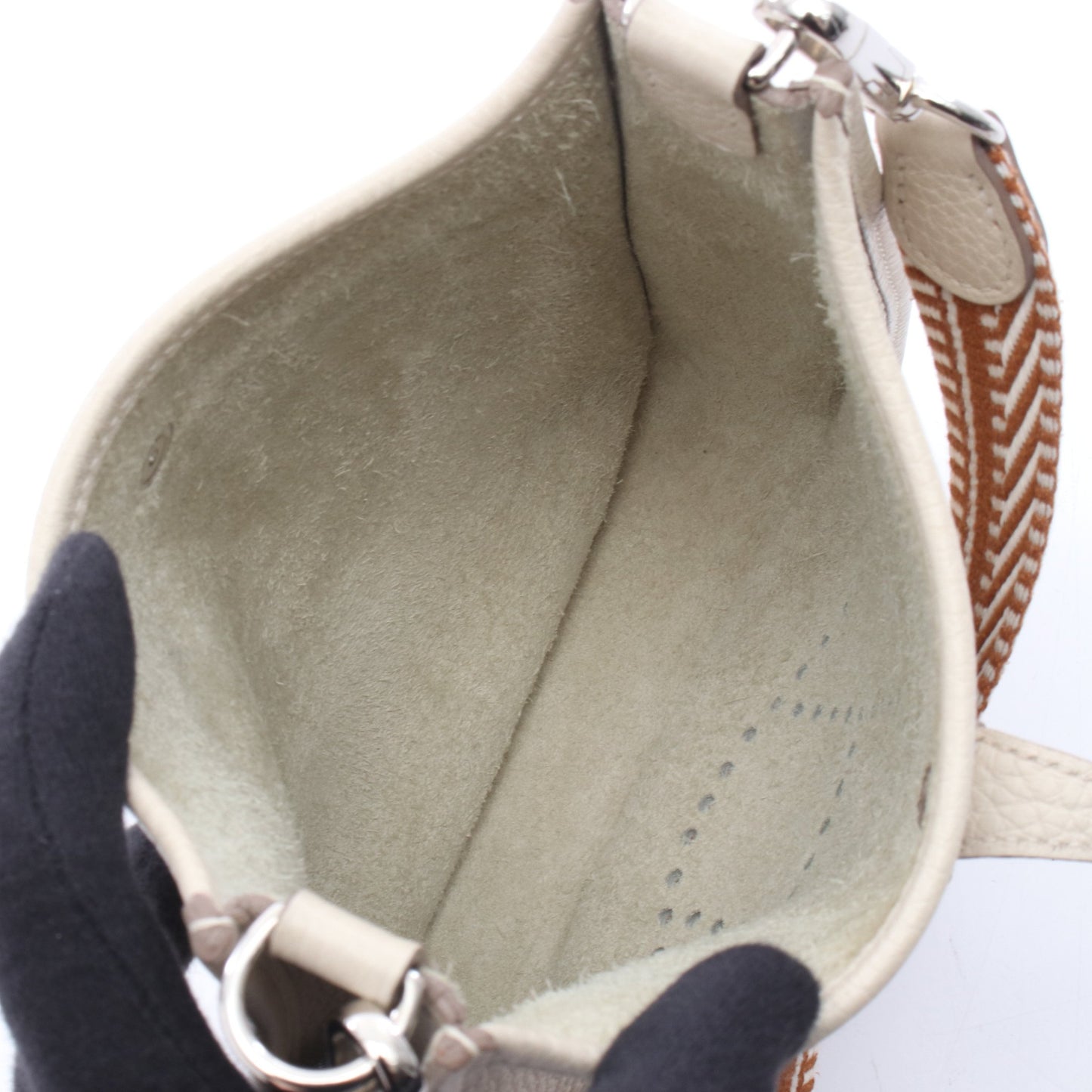 エヴリンTPM ベトン ショルダーバッグ トリヨンクレマンス アイボリー シルバー金具 Z刻印 エルメス バッグ HERMES