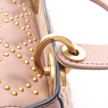 レディディオール ミニ スタッズ 2WAY ハンドバッグ レザー ダスティピンク クリスチャンディオール バッグ Christian Dior