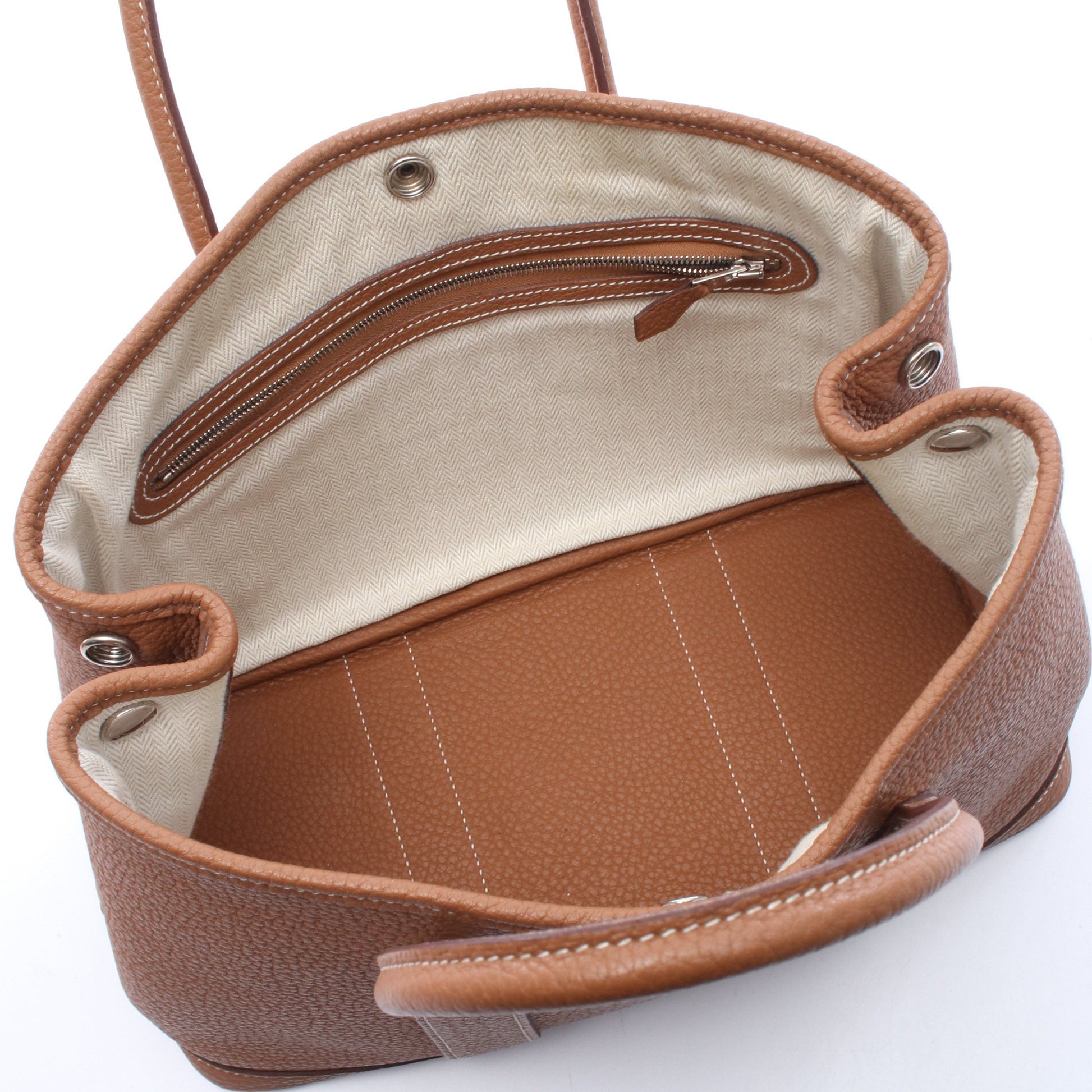 ガーデンパーティTPM ゴールド ハンドバッグ トートバッグ ネゴンダ ブラウン シルバー金具 C刻印 エルメス バッグ HERMES
