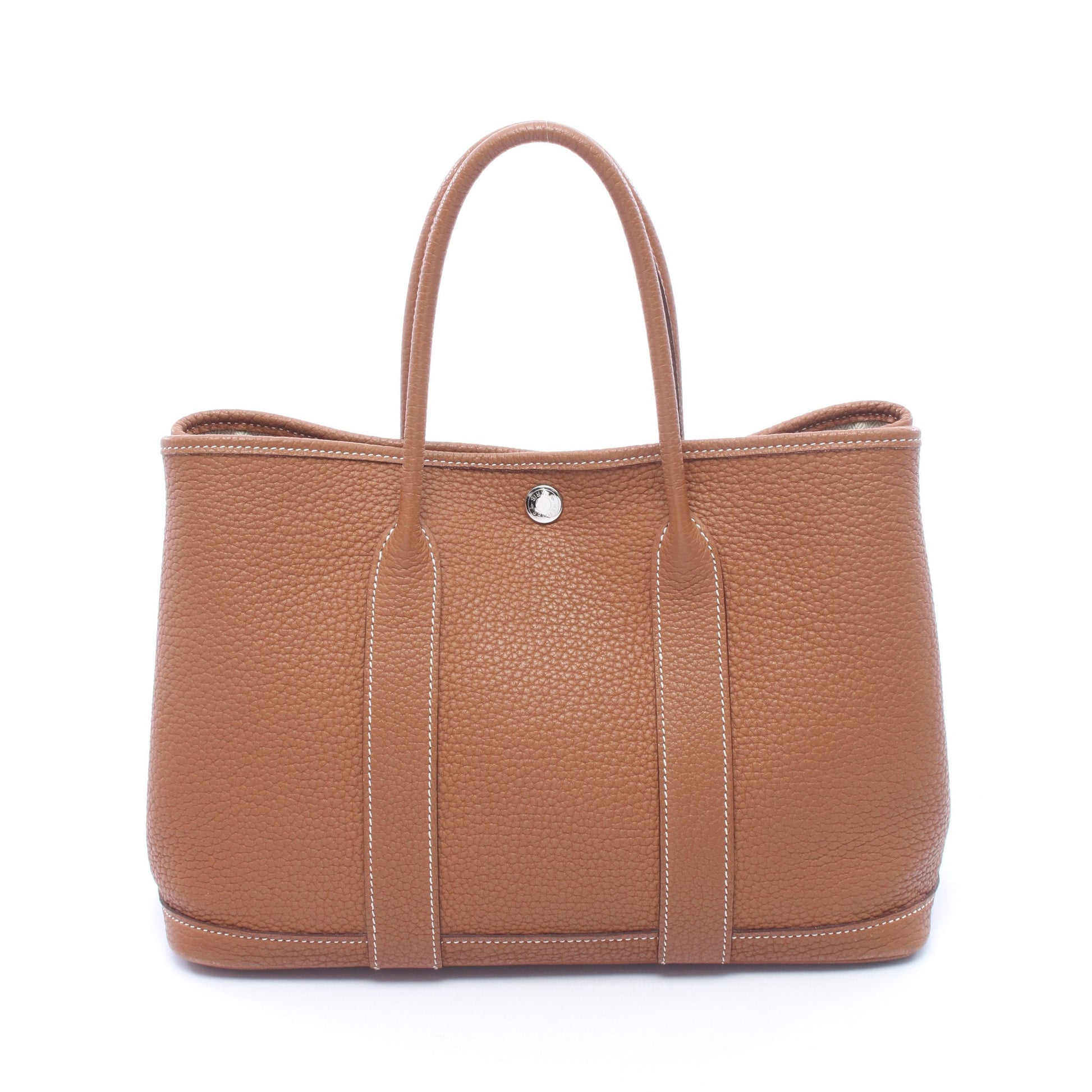 ガーデンパーティTPM ゴールド ハンドバッグ トートバッグ ネゴンダ ブラウン シルバー金具 C刻印 エルメス バッグ HERMES