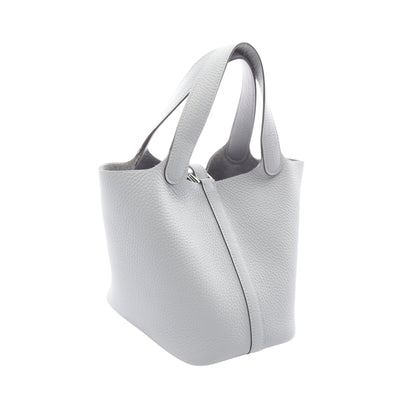 ピコタンロックPM ブルーグラシエ ハンドバッグ トリヨンクレマンス ブルーグレー シルバー金具 K刻印 エルメス バッグ HERMES