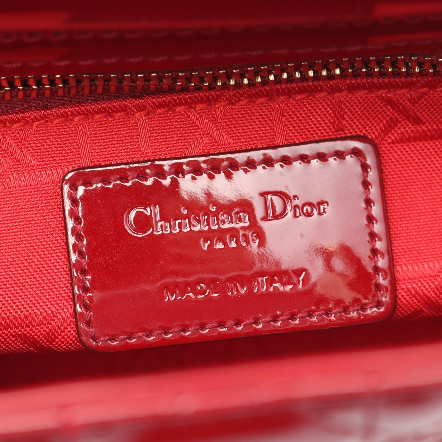 レディディオール ミニ カナージュ 2WAY ハンドバッグ エナメルレザー レッド クリスチャンディオール バッグ Christian Dior