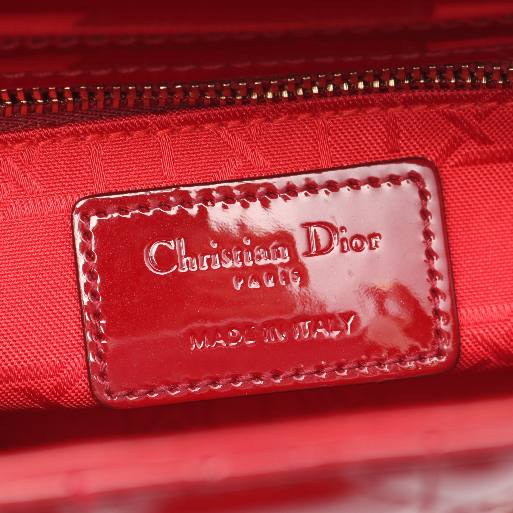 レディディオール ミニ カナージュ 2WAY ハンドバッグ エナメルレザー レッド クリスチャンディオール バッグ Christian Dior