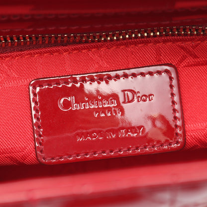 レディディオール ミニ カナージュ 2WAY ハンドバッグ エナメルレザー レッド クリスチャンディオール バッグ Christian Dior