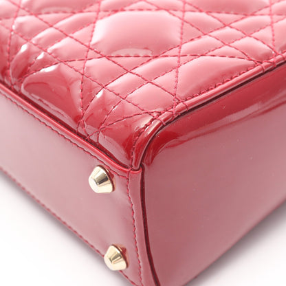 レディディオール ミニ カナージュ 2WAY ハンドバッグ エナメルレザー レッド クリスチャンディオール バッグ Christian Dior