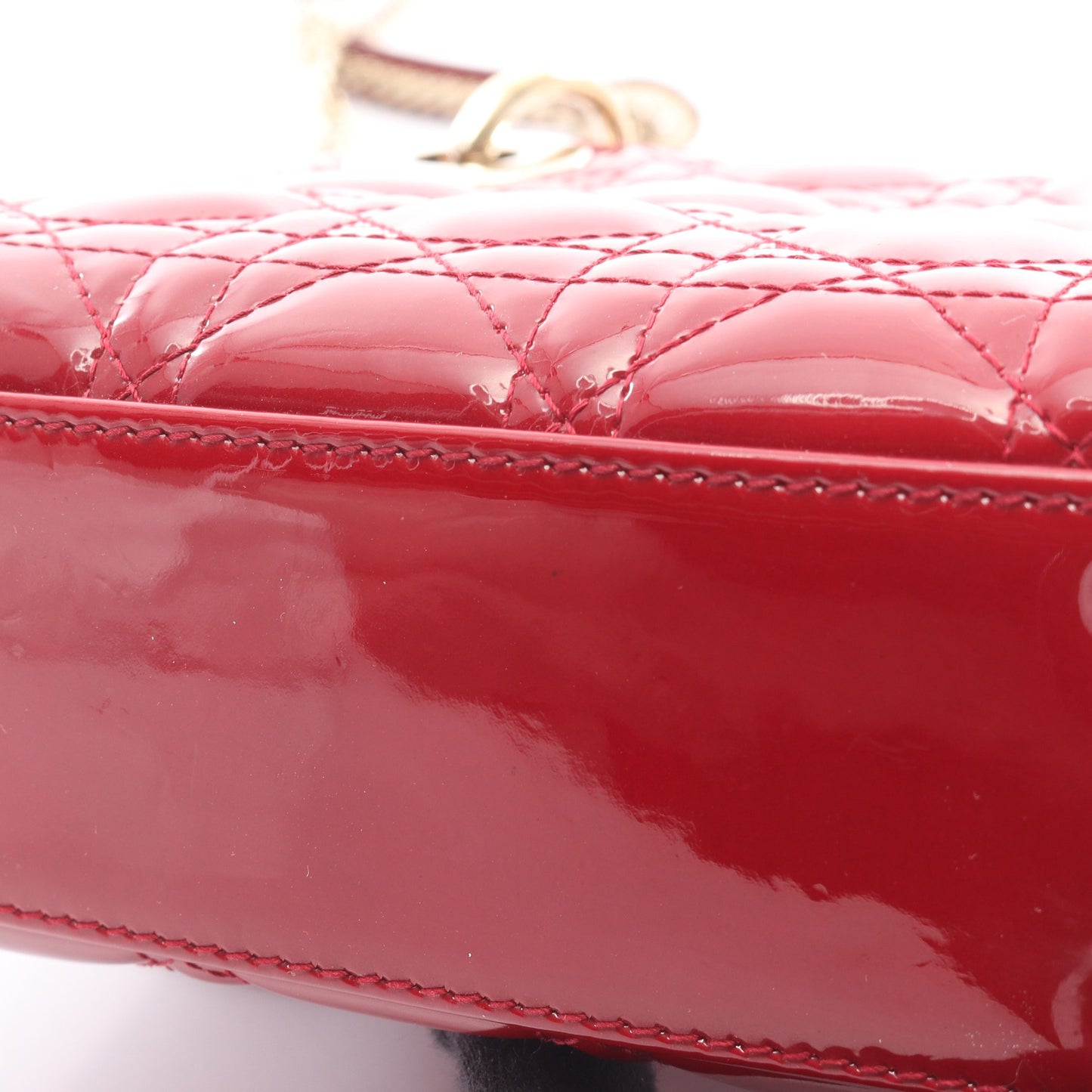 レディディオール ミニ カナージュ 2WAY ハンドバッグ エナメルレザー レッド クリスチャンディオール バッグ Christian Dior
