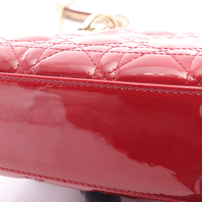 レディディオール ミニ カナージュ 2WAY ハンドバッグ エナメルレザー レッド クリスチャンディオール バッグ Christian Dior