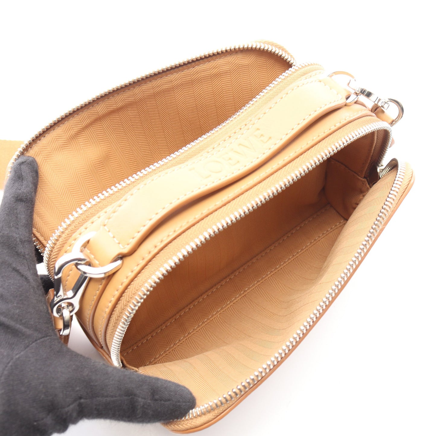 クロスボディ カメラバッグ ミニ 2WAY ハンドバッグ レザー ベージュ ロエベ バッグ LOEWE
