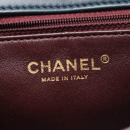 マトラッセ Wチェーンショルダーバッグ レザー ダークグリーン エメラルドグリーン ゴールド金具 シャネル バッグ CHANEL