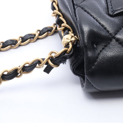 マトラッセ スモール チェーンショルダーバッグ レザー ブラック ゴールド金具 シャネル バッグ CHANEL