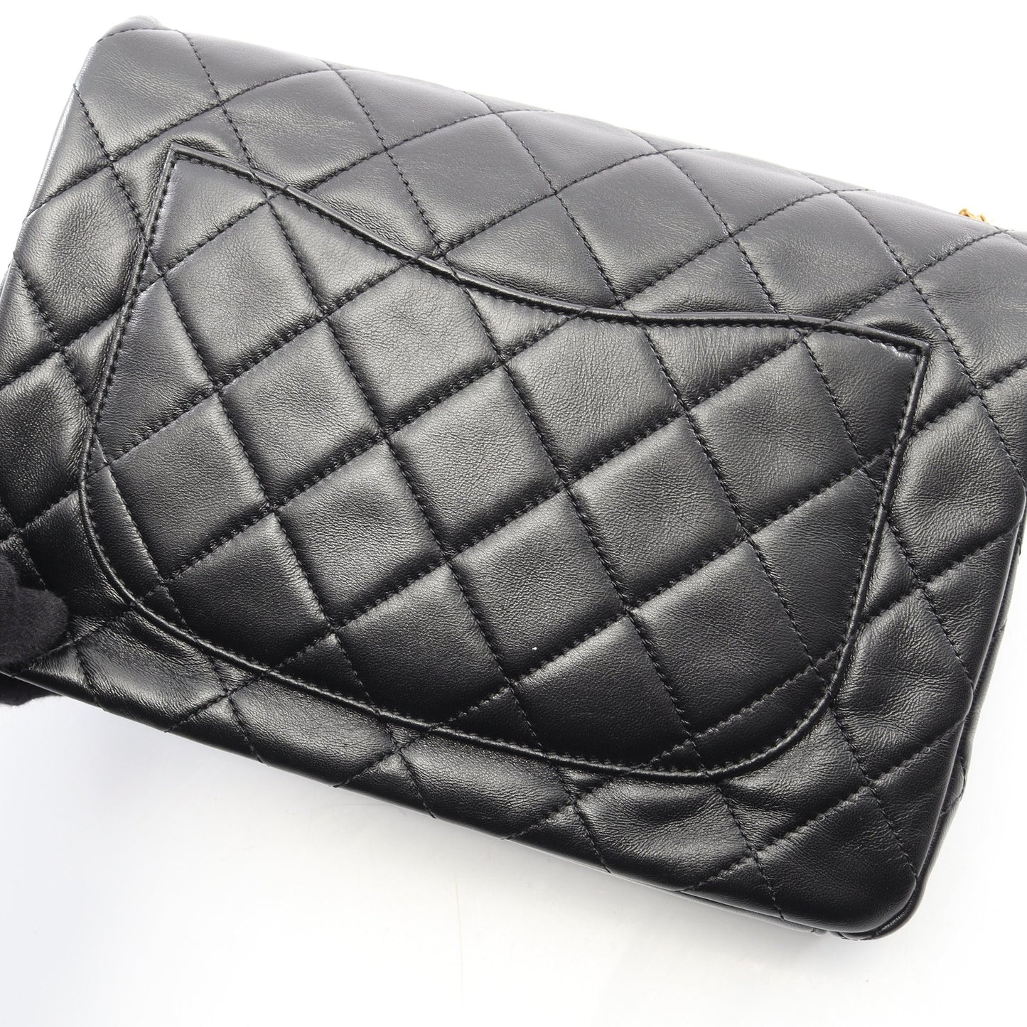マトラッセ チェーンショルダーバッグ ラムスキン ブラック ゴールド金具 シャネル バッグ CHANEL