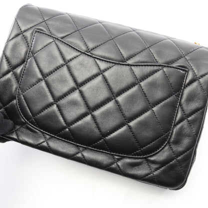 マトラッセ チェーンショルダーバッグ ラムスキン ブラック ゴールド金具 シャネル バッグ CHANEL