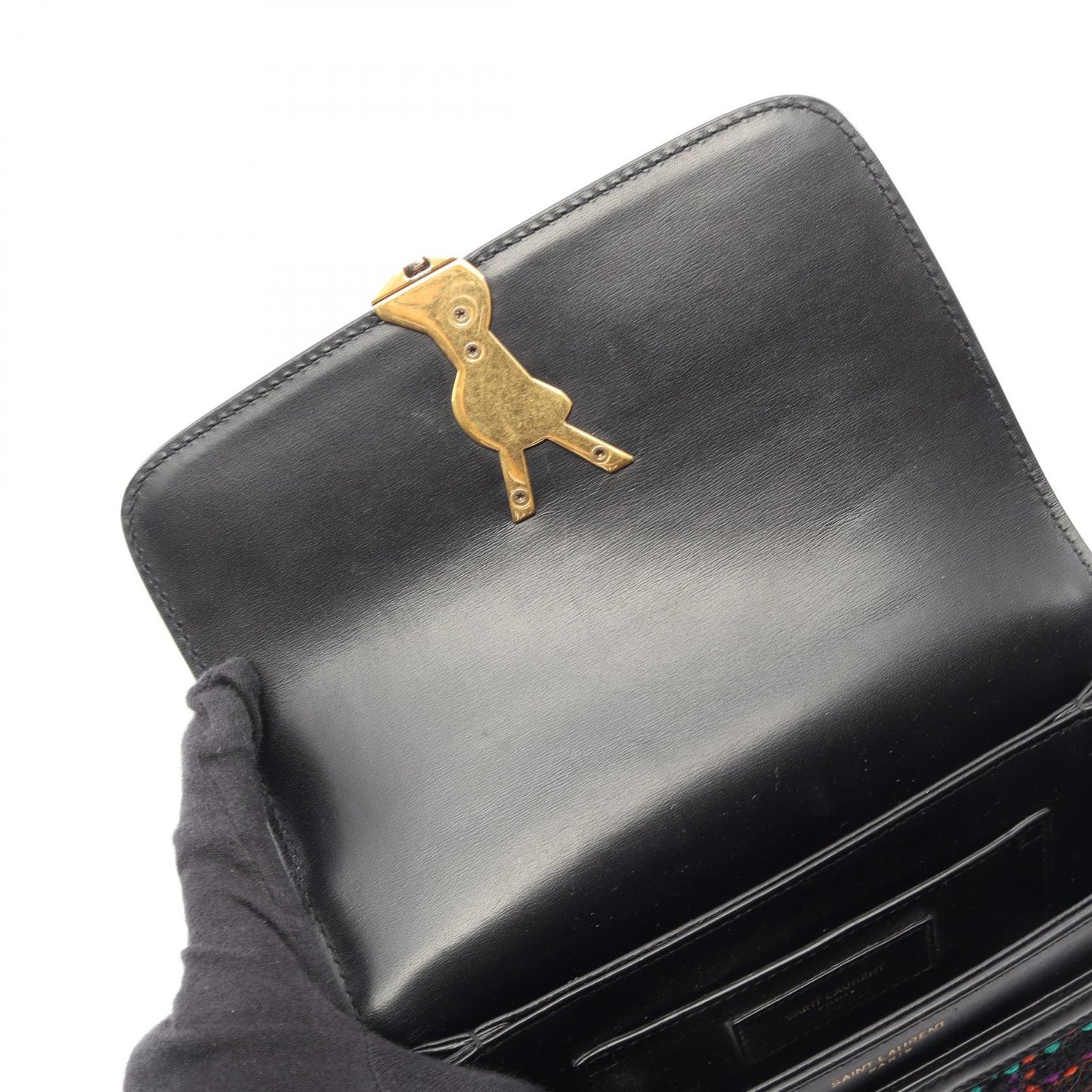 ソルフェリーノ スモール ショルダーバッグ ツイード レザー ブラック マルチカラー サンローランパリ バッグ SAINT LAURENT PARIS