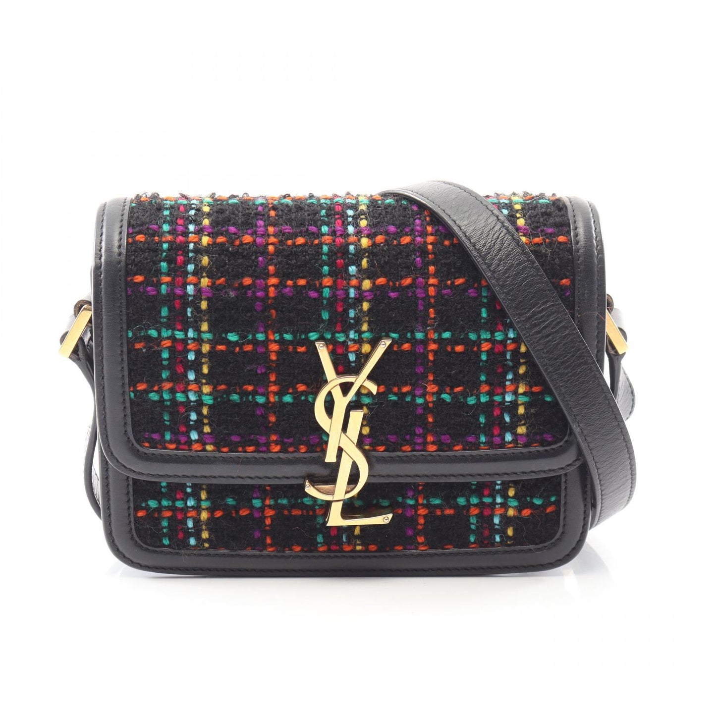 ソルフェリーノ スモール ショルダーバッグ ツイード レザー ブラック マルチカラー サンローランパリ バッグ SAINT LAURENT PARIS
