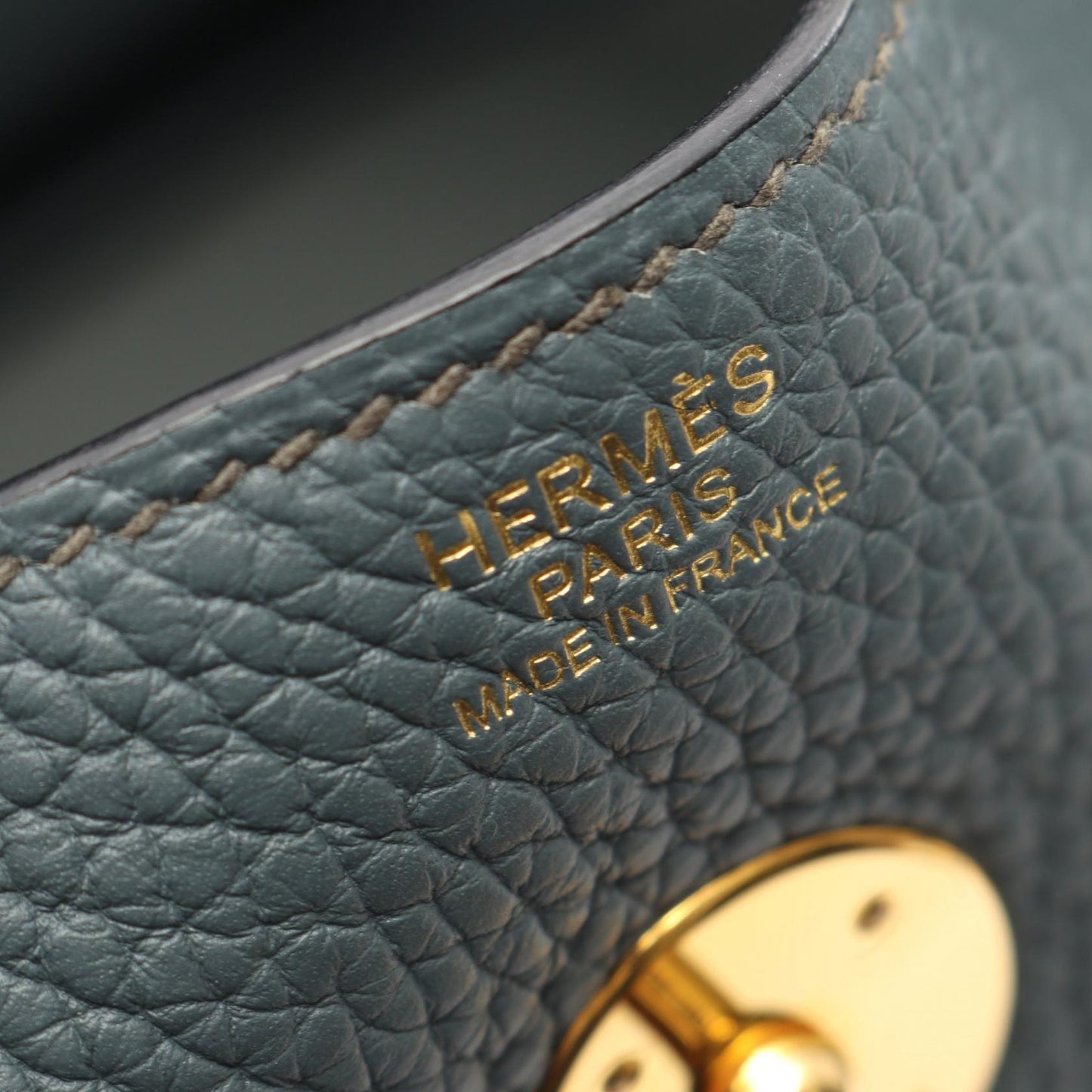 リンディ30 ブルーオラージュ ショルダーバッグ トリヨンクレマンス ブルーグレー ゴールド金具 Z刻印 エルメス バッグ HERMES