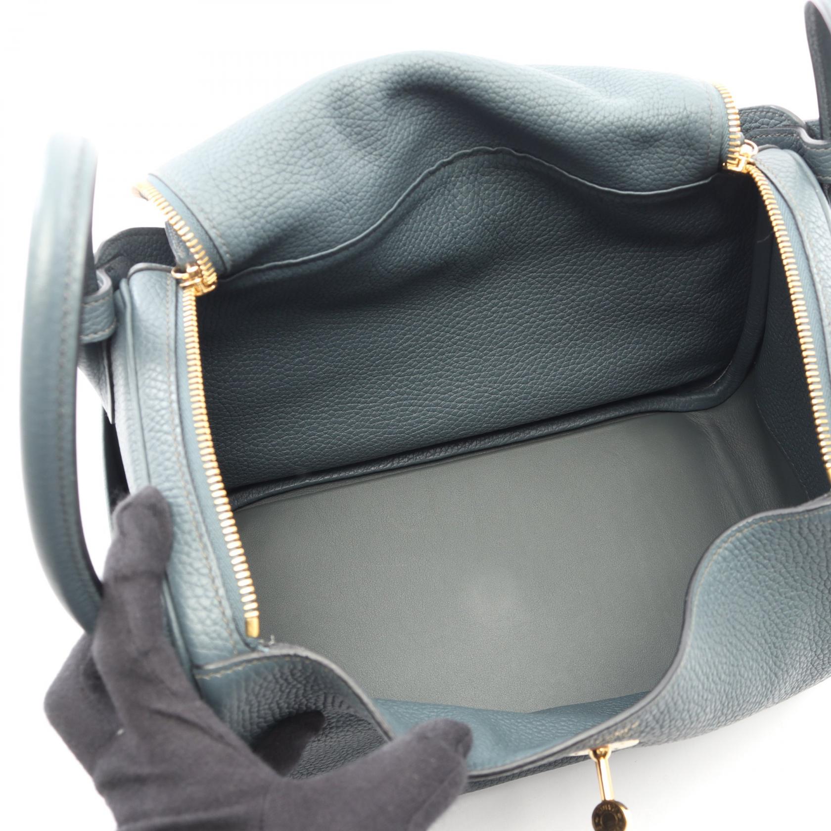 リンディ30 ブルーオラージュ ショルダーバッグ トリヨンクレマンス ブルーグレー ゴールド金具 Z刻印 エルメス バッグ HERMES