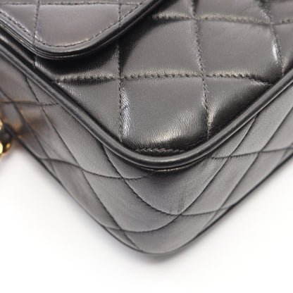 マトラッセ チェーンショルダーバッグ ラムスキン ブラック ゴールド金具 シャネル バッグ CHANEL