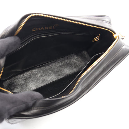 マトラッセ チェーンショルダーバッグ ラムスキン ブラック ゴールド金具 シャネル バッグ CHANEL