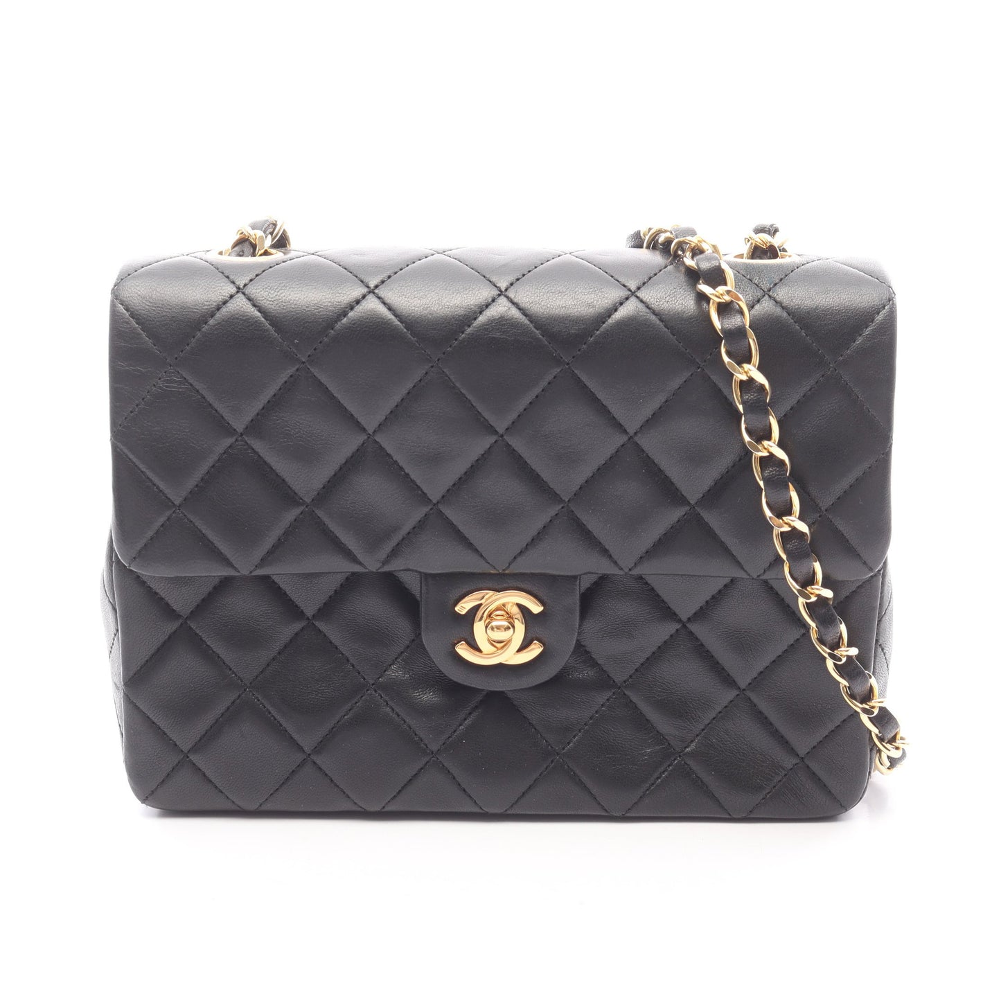 ミニマトラッセ20 チェーンショルダーバッグ ラムスキン ブラック ゴールド金具 シャネル バッグ CHANEL