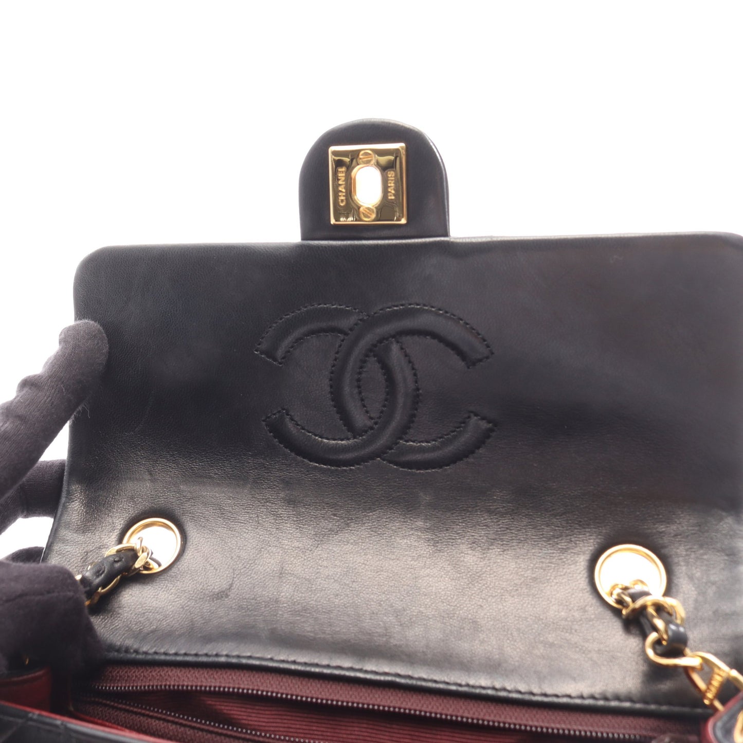 ミニマトラッセ20 チェーンショルダーバッグ ラムスキン ブラック ゴールド金具 シャネル バッグ CHANEL