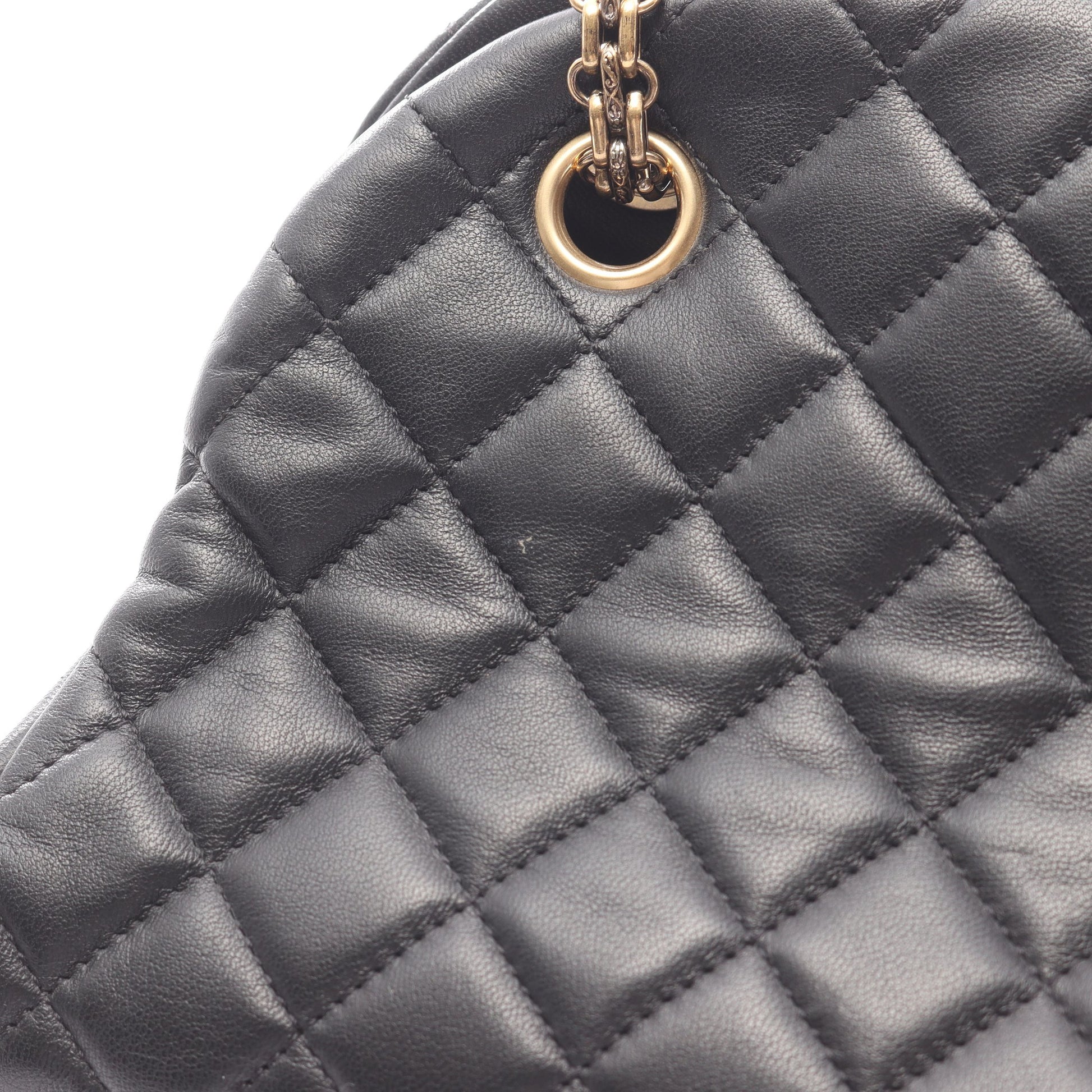 マドモアゼル ボーリングバッグ チェーンショルダーバッグ ラムスキン ブラック ゴールド金具 シャネル バッグ CHANEL