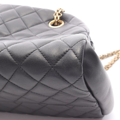 マドモアゼル ボーリングバッグ チェーンショルダーバッグ ラムスキン ブラック ゴールド金具 シャネル バッグ CHANEL