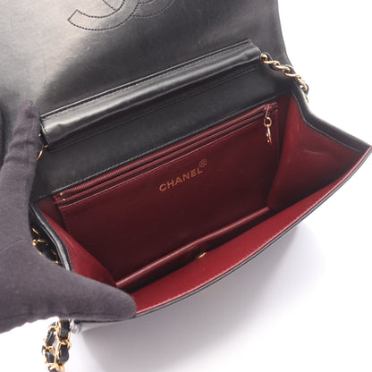 マトラッセ フルフラップ プッシュロック チェーンショルダーバッグ ラムスキン ブラック ゴールド金具 シャネル バッグ CHANEL