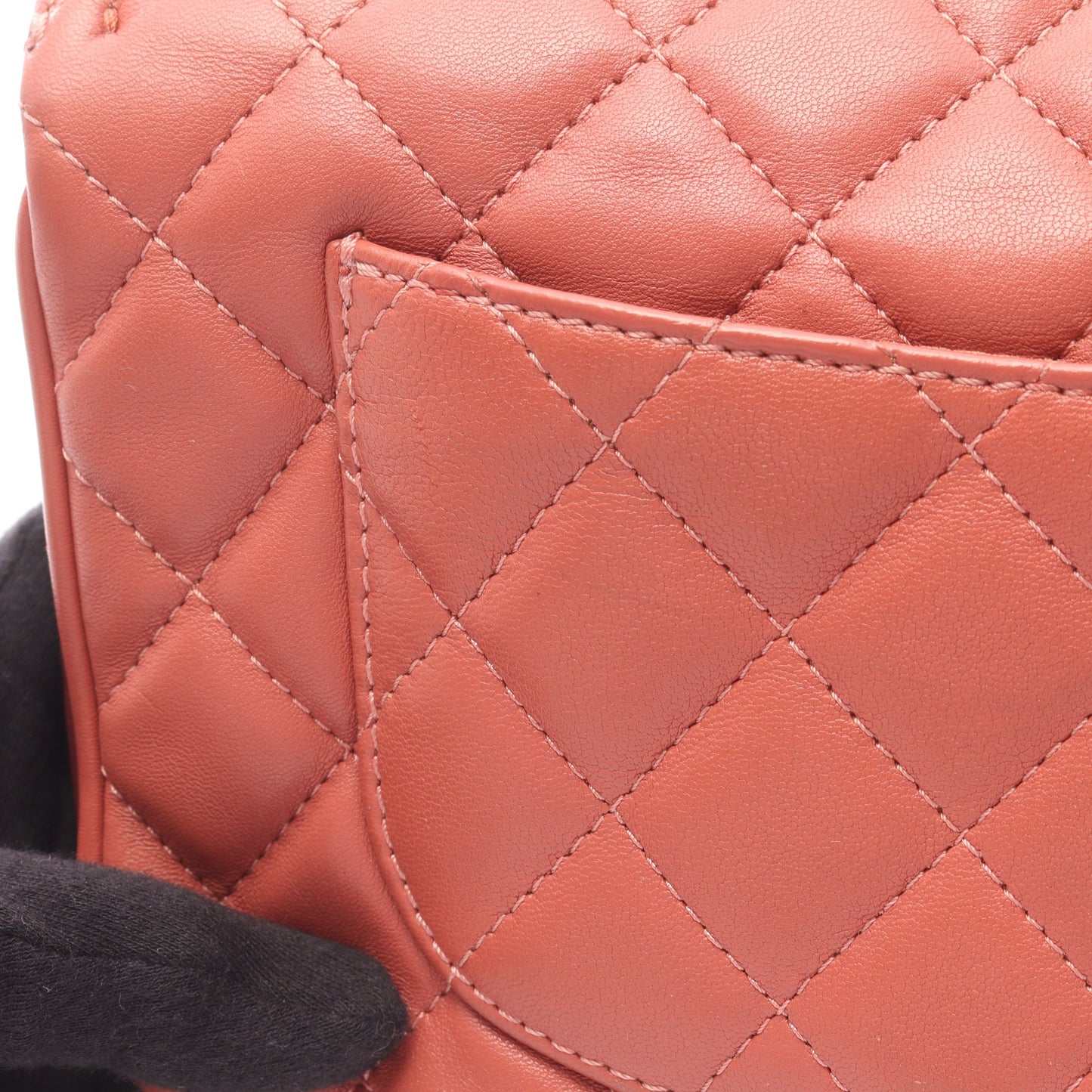マトラッセ チェーンショルダーバッグ ラムスキン コーラルピンク ボルドー ゴールド金具 シャネル バッグ CHANEL