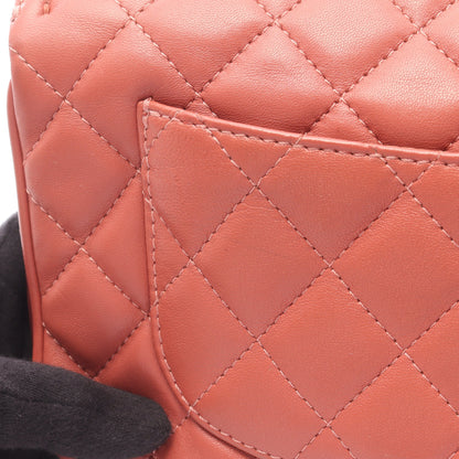 マトラッセ チェーンショルダーバッグ ラムスキン コーラルピンク ボルドー ゴールド金具 シャネル バッグ CHANEL