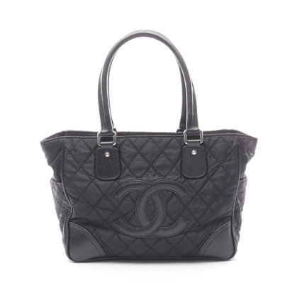 パリニューヨークライン ハンドバッグ トートバッグ ナイロン レザー ブラック シルバー金具 シャネル バッグ CHANEL