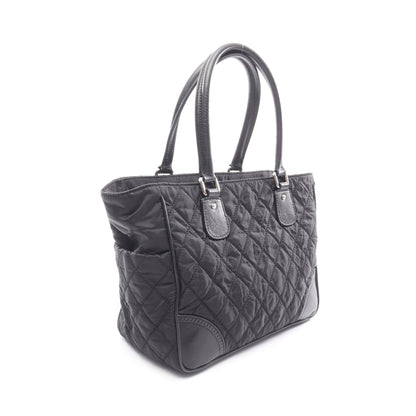 パリニューヨークライン ハンドバッグ トートバッグ ナイロン レザー ブラック シルバー金具 シャネル バッグ CHANEL